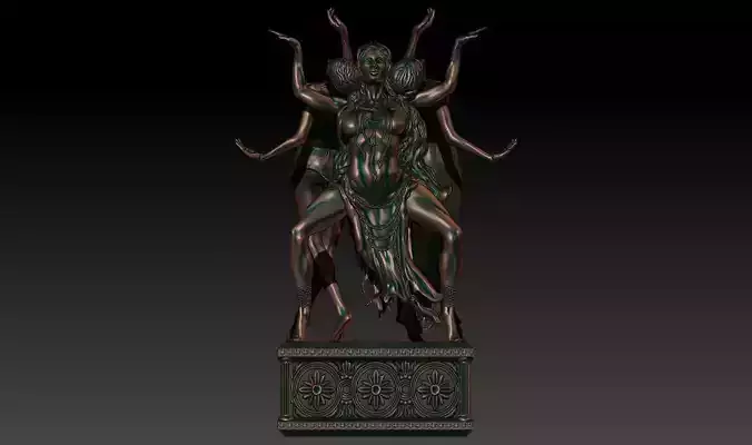 Hecate statue of demon 3D print model