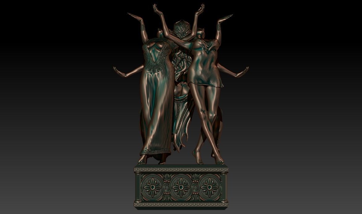 Hecate statue of demon 3D print model_5