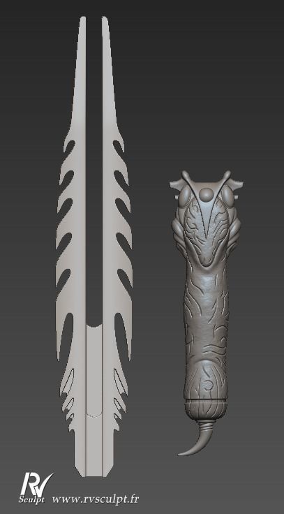 Predator dagger 3D print model_3