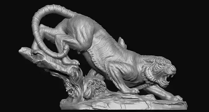 Tiger Statue 3D print model