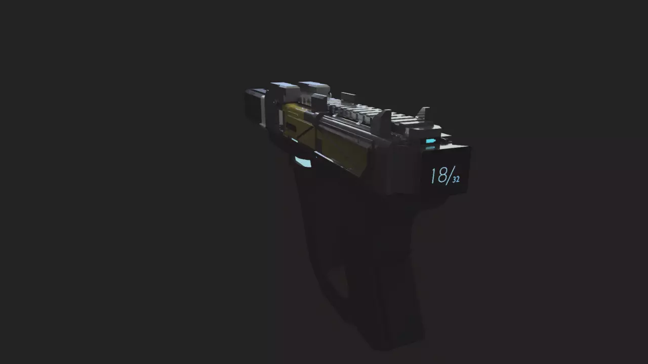 Hs Cylinder Sci Fi SMG Free low-poly 3D model