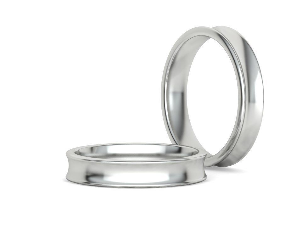 Concave Plain Band 4mm wide 4-13us sizes 3dmodel 3D print model_4