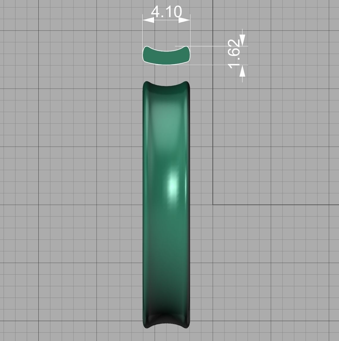 Concave Plain Band 4mm wide 4-13us sizes 3dmodel 3D print model_17