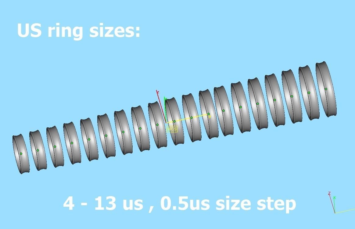 Concave Plain Band 4mm wide 4-13us sizes 3dmodel 3D print model_13