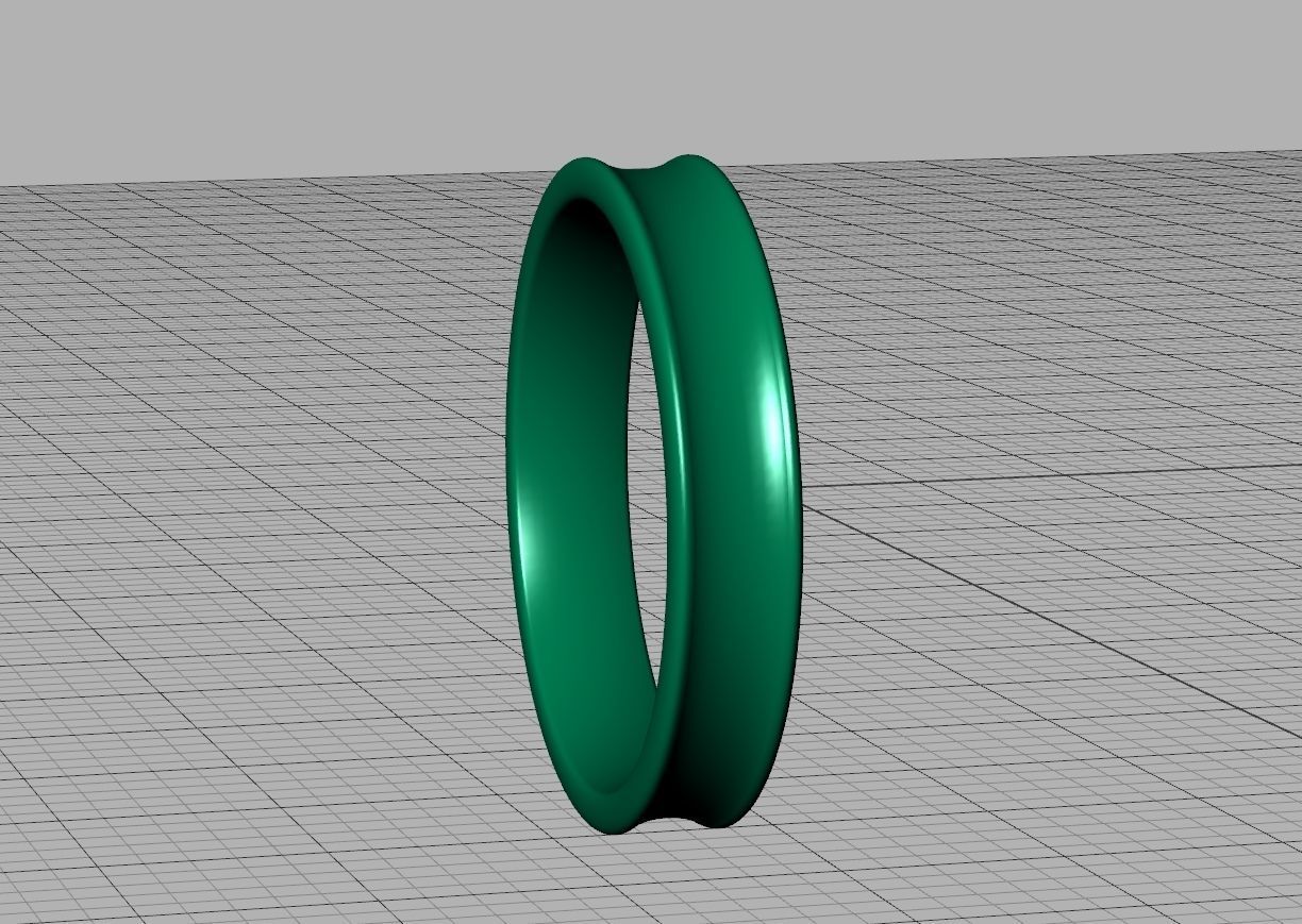 Concave Plain Band 4mm wide 4-13us sizes 3dmodel 3D print model_16