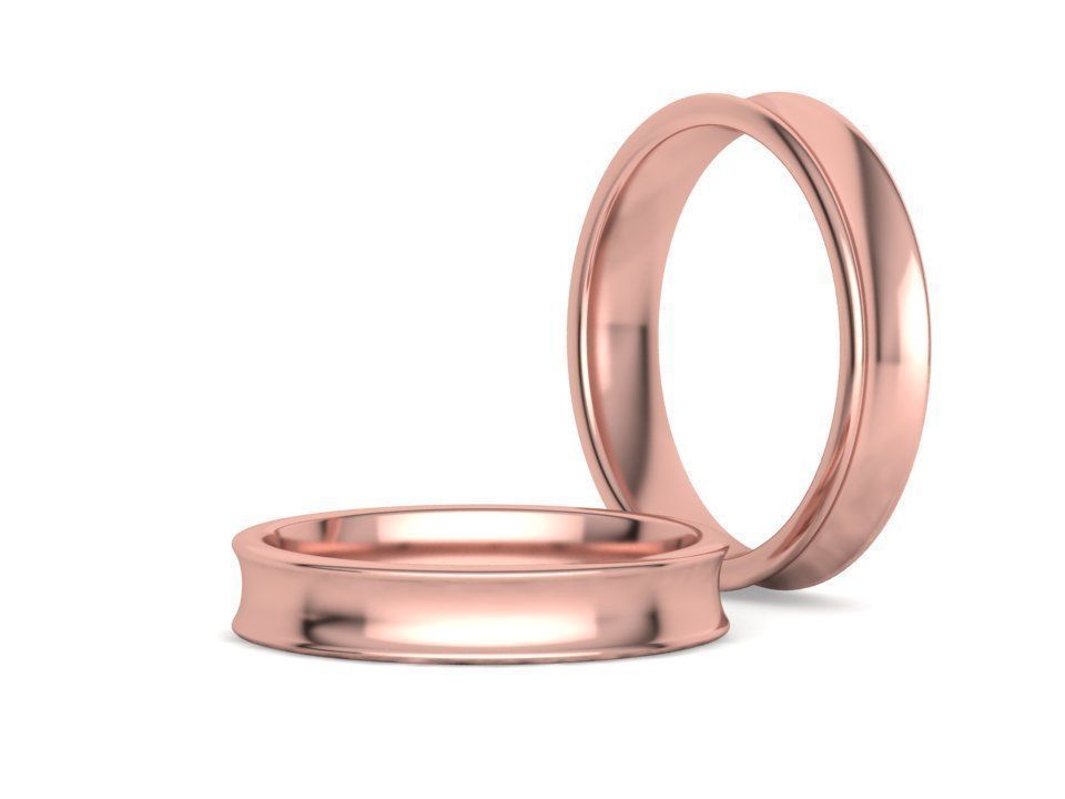 Concave Plain Band 4mm wide 4-13us sizes 3dmodel 3D print model_2