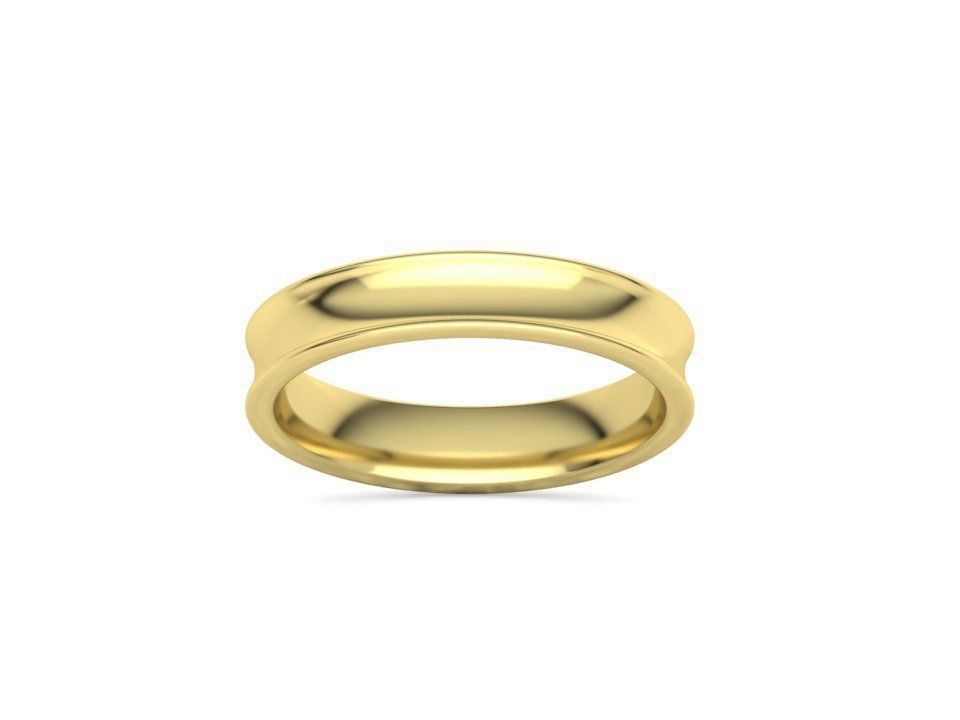 Concave Plain Band 4mm wide 4-13us sizes 3dmodel 3D print model_9