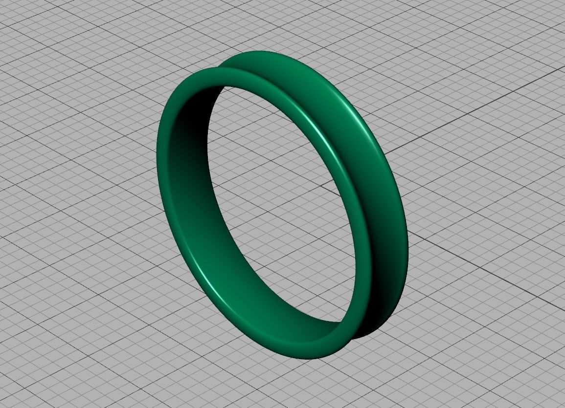 Concave Plain Band 4mm wide 4-13us sizes 3dmodel 3D print model_15