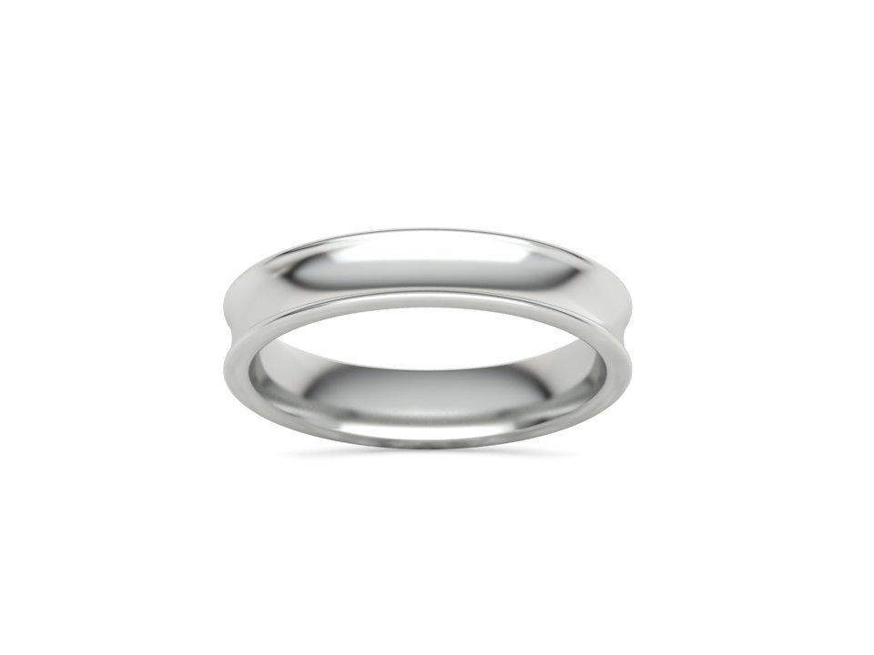 Concave Plain Band 4mm wide 4-13us sizes 3dmodel 3D print model_10