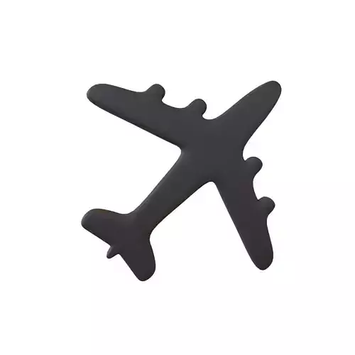 Airplane Symbol V1 001 Low-poly 3D model