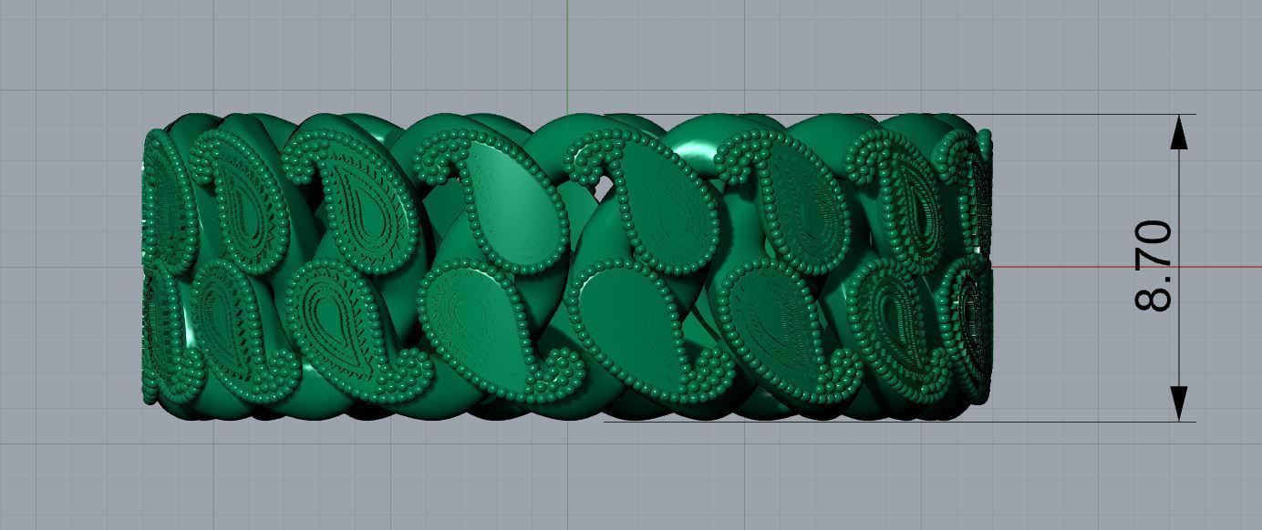 Cuban Link Chain Ring 3D print model_8