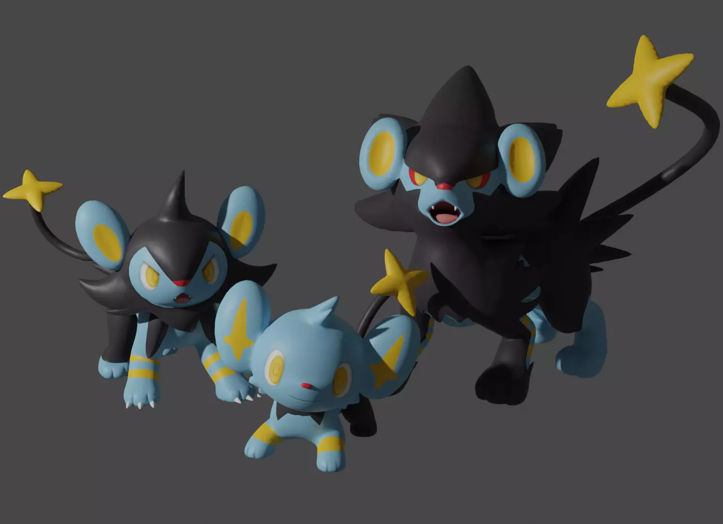 Shinx Luxio and Luxray 3D print model_0