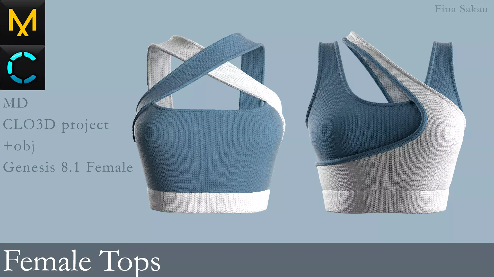 Female Tops Marvelous Designer 3D model
