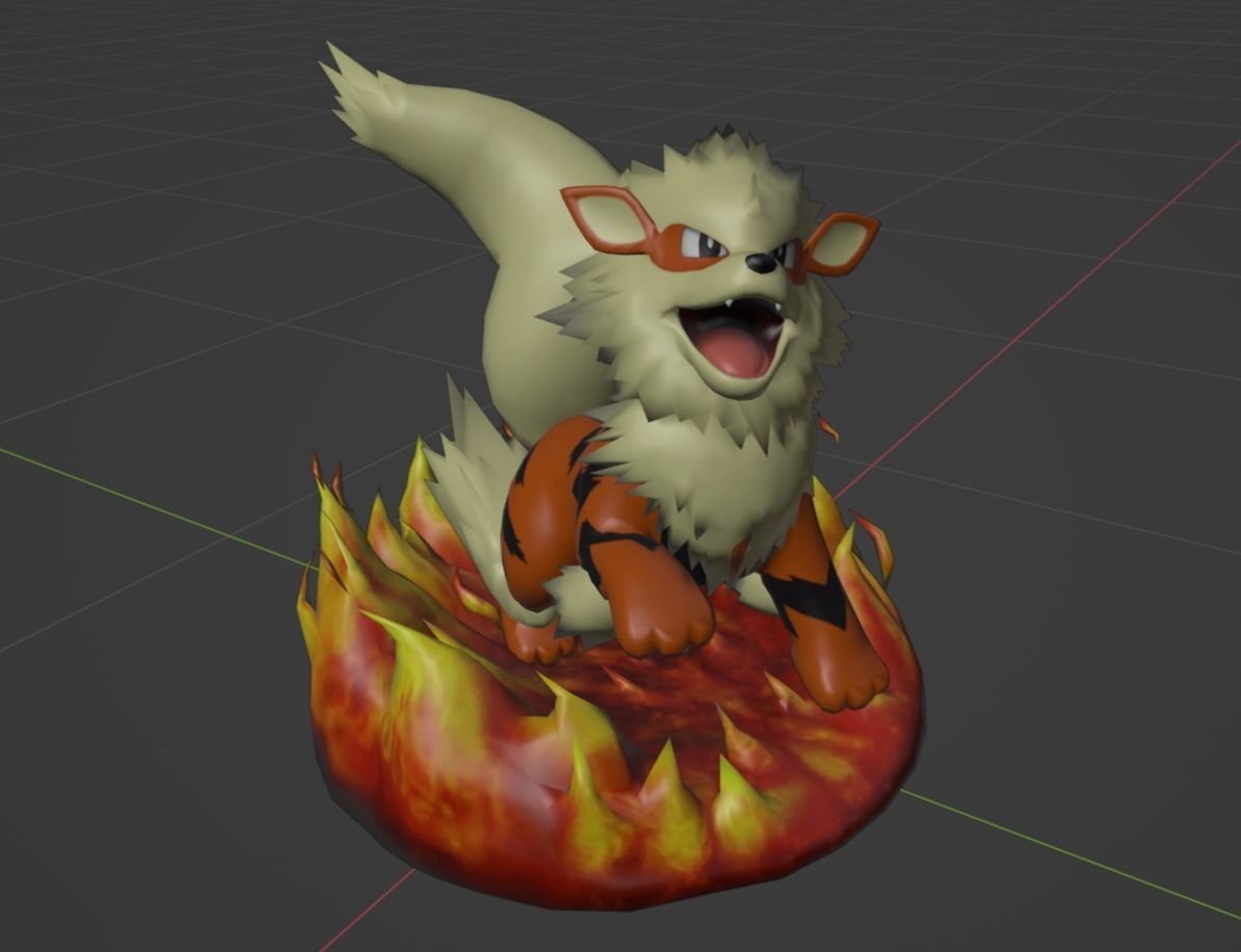 Growlithe and Arcanine 3D print model_1