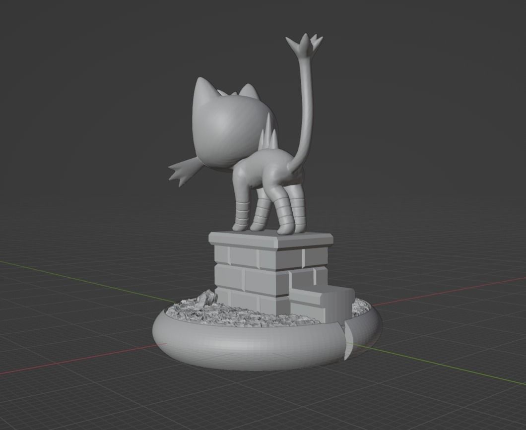 Litten Torracat and Incineroar 3D print model_19