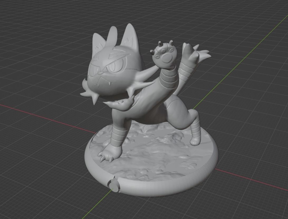 Litten Torracat and Incineroar 3D print model_20