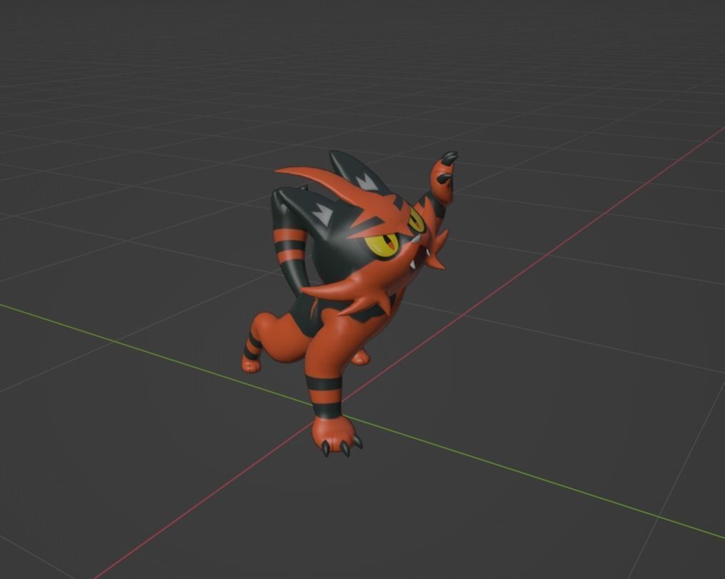 Litten Torracat and Incineroar 3D print model_5