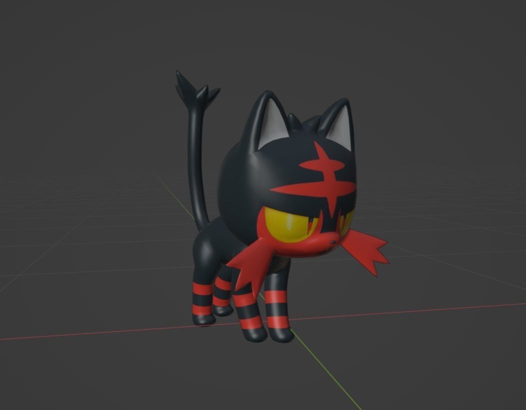 Litten Torracat and Incineroar 3D print model_2