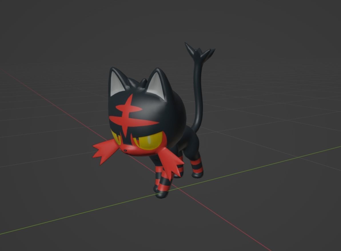 Litten Torracat and Incineroar 3D print model_1