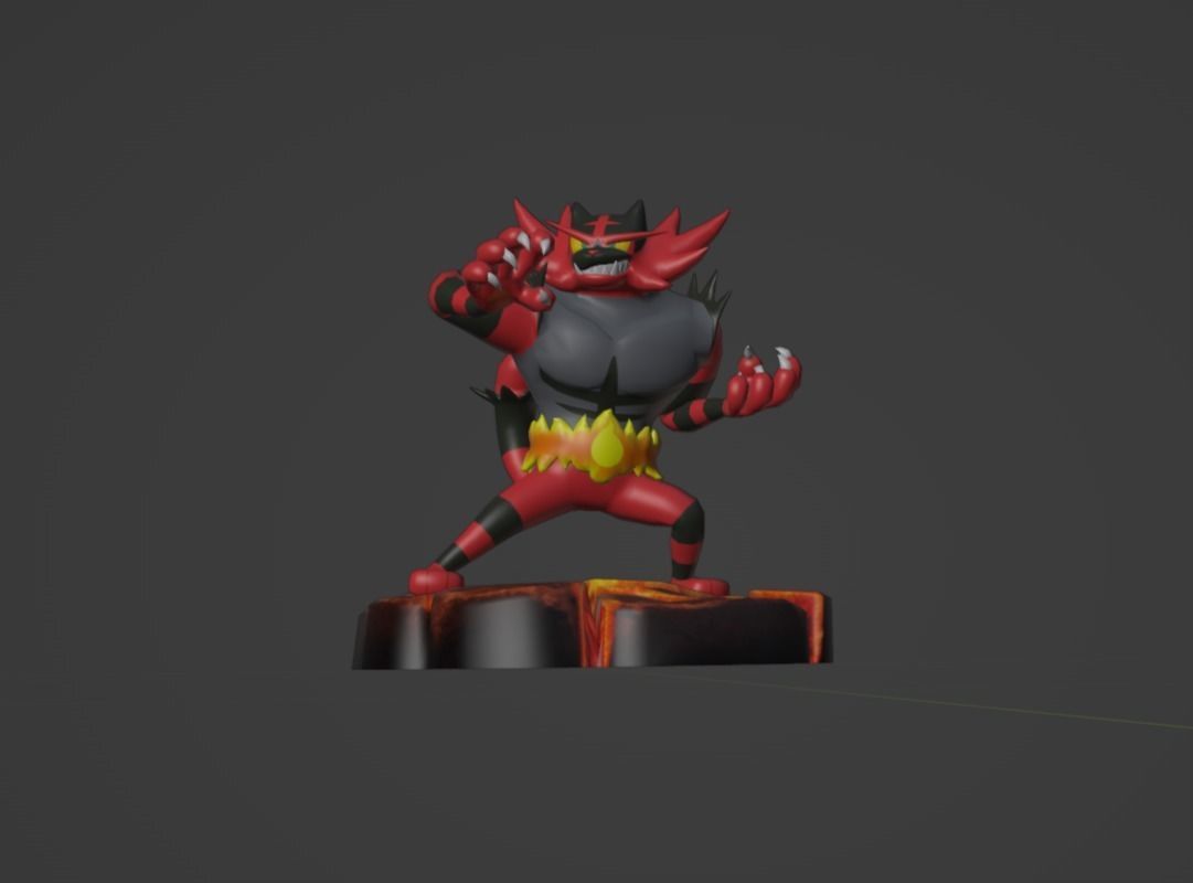 Litten Torracat and Incineroar 3D print model_11