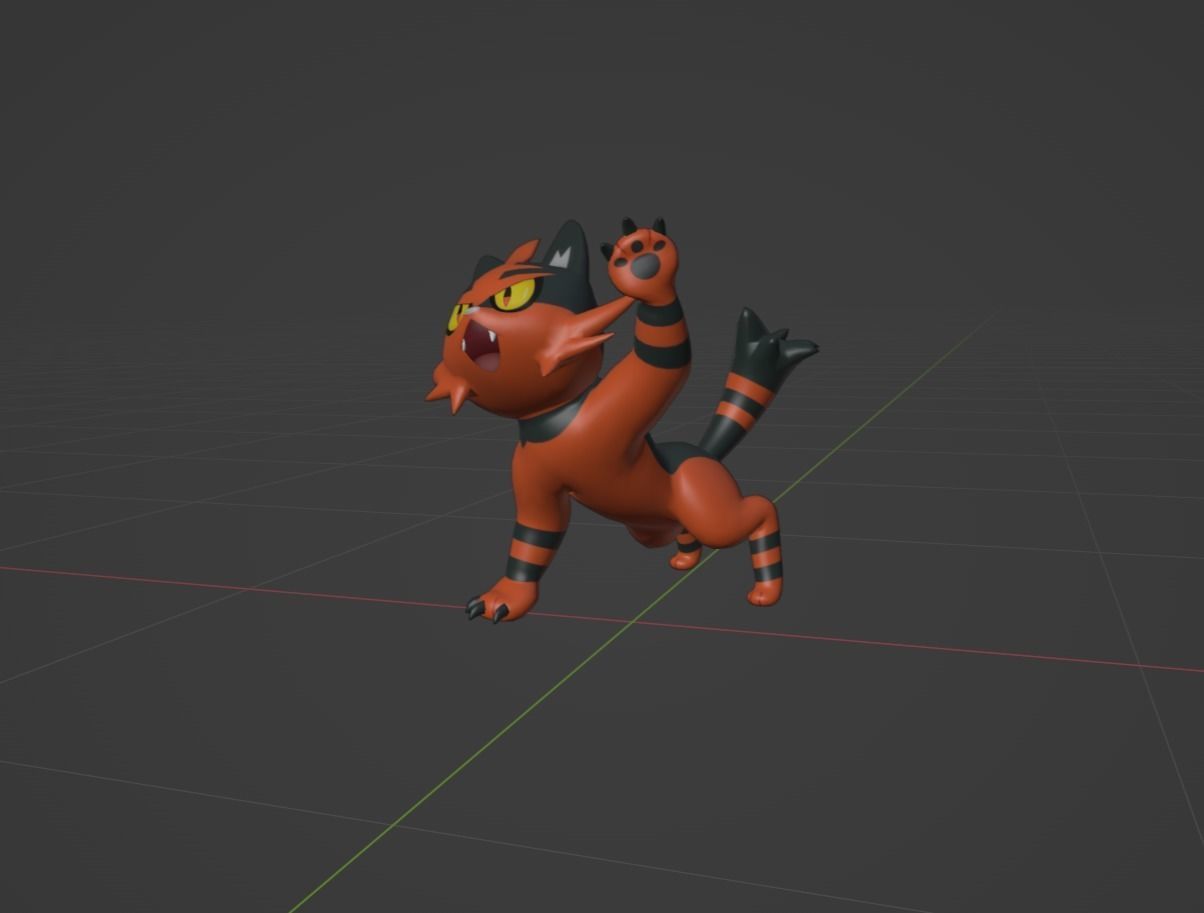 Litten Torracat and Incineroar 3D print model_4