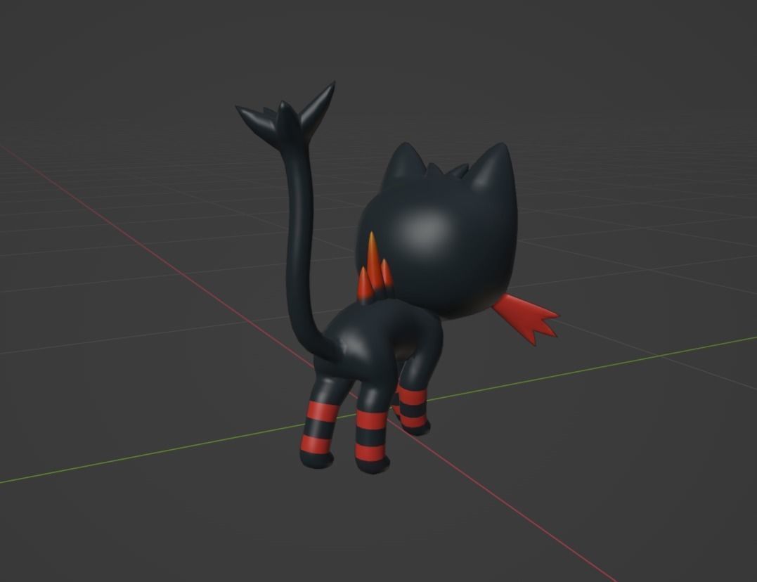 Litten Torracat and Incineroar 3D print model_3