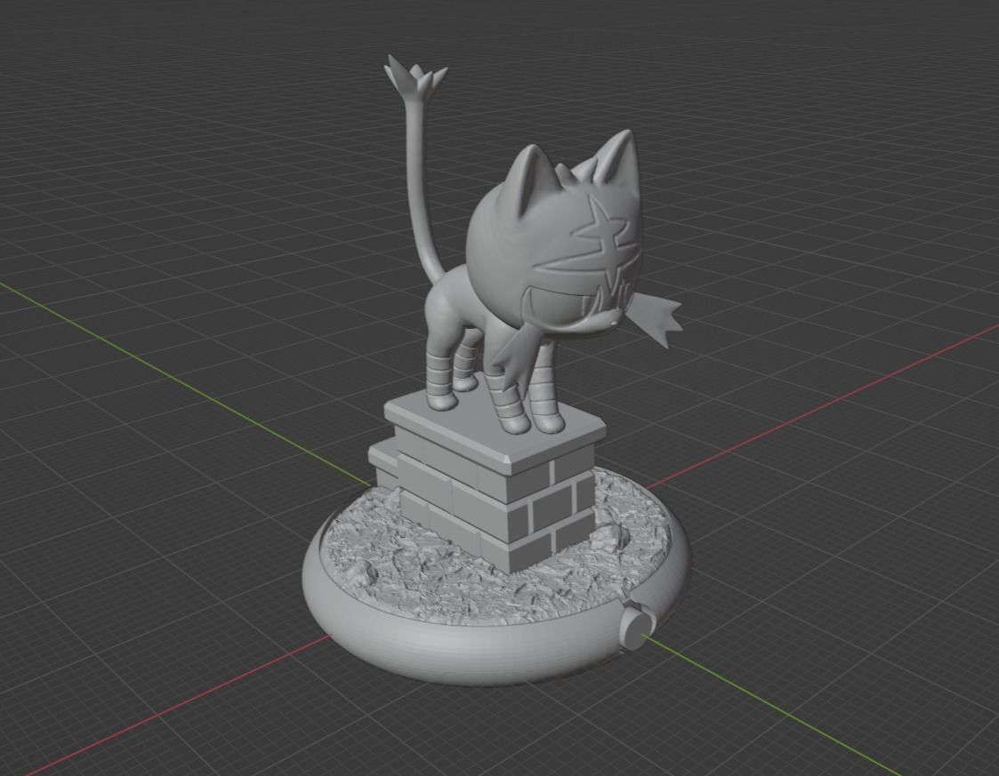 Litten Torracat and Incineroar 3D print model_17