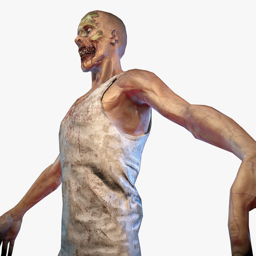 Zombie PBR Low-poly 3D model_13