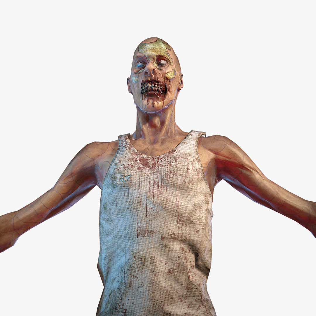 Zombie PBR Low-poly 3D model_12