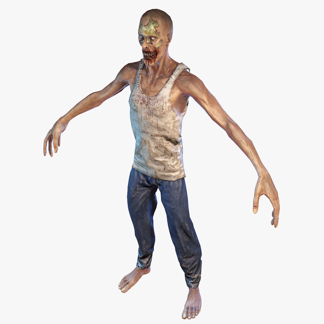 Zombie PBR Low-poly 3D model_3