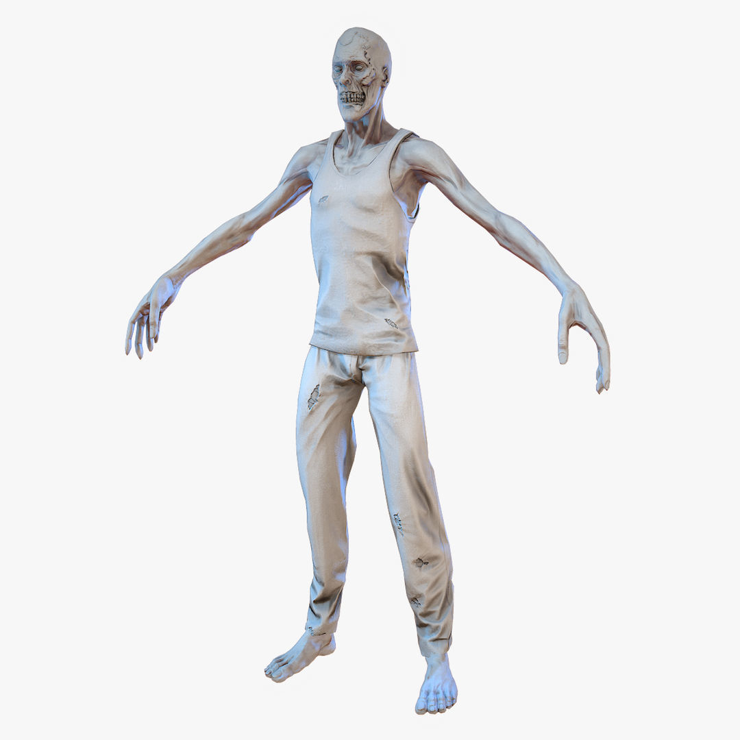 Zombie PBR Low-poly 3D model_4