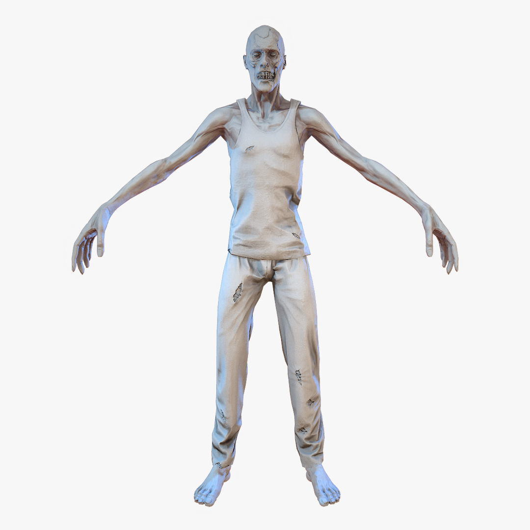 Zombie PBR Low-poly 3D model_6