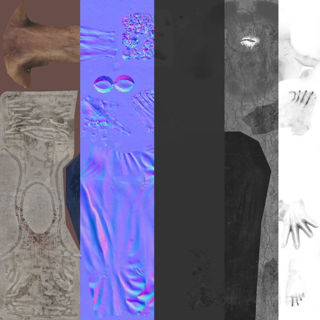 Zombie PBR Low-poly 3D model_18