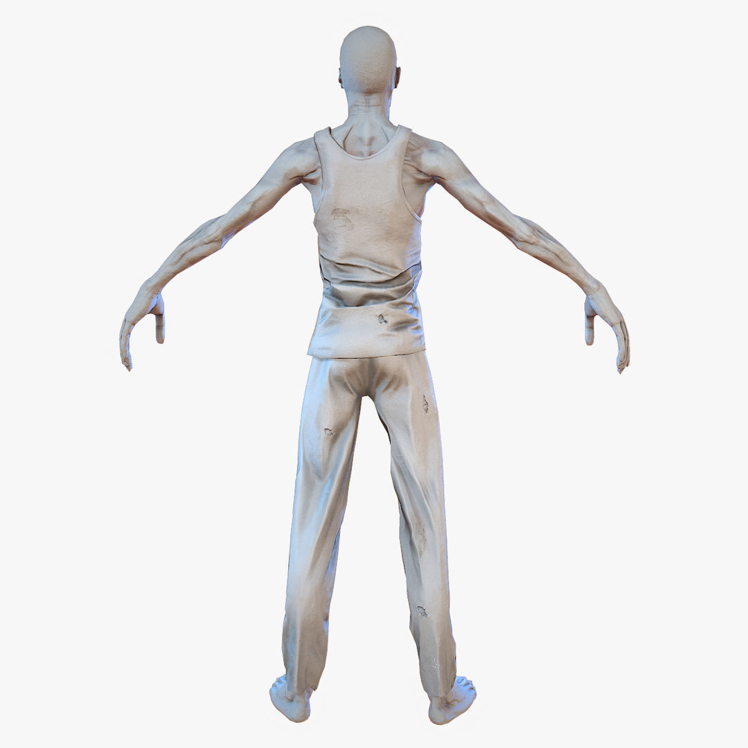 Zombie PBR Low-poly 3D model_5