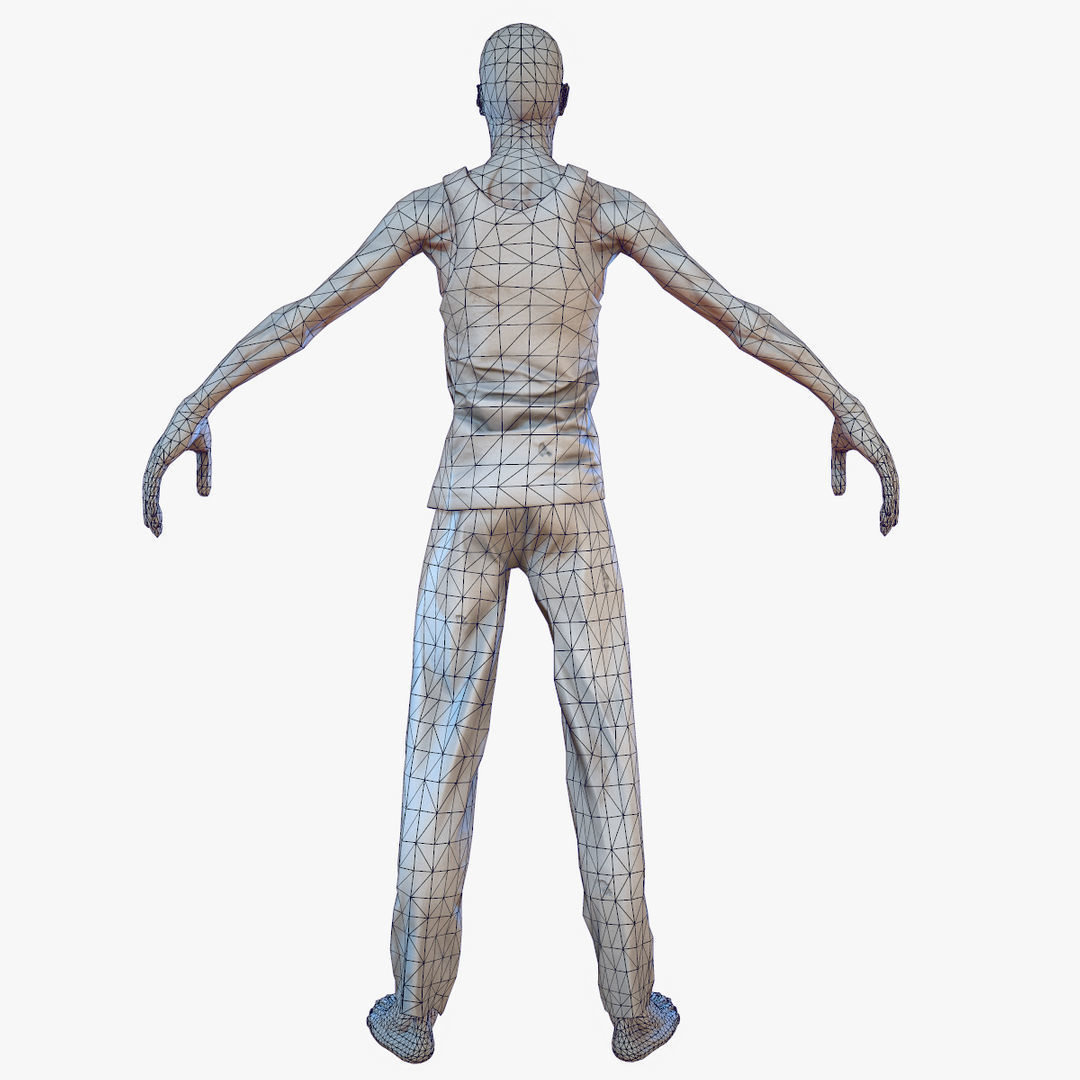Zombie PBR Low-poly 3D model_16