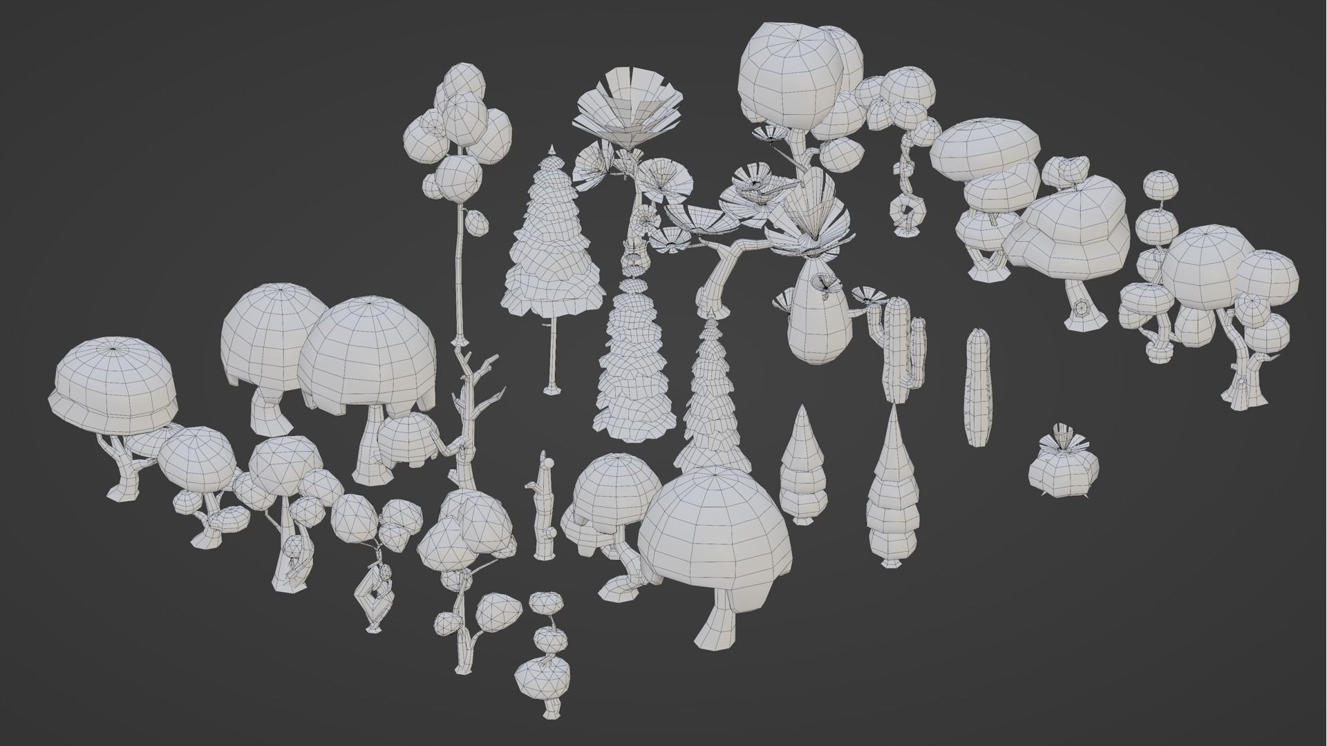 Stylized Tree Asset Pack Low-poly 3D model_12