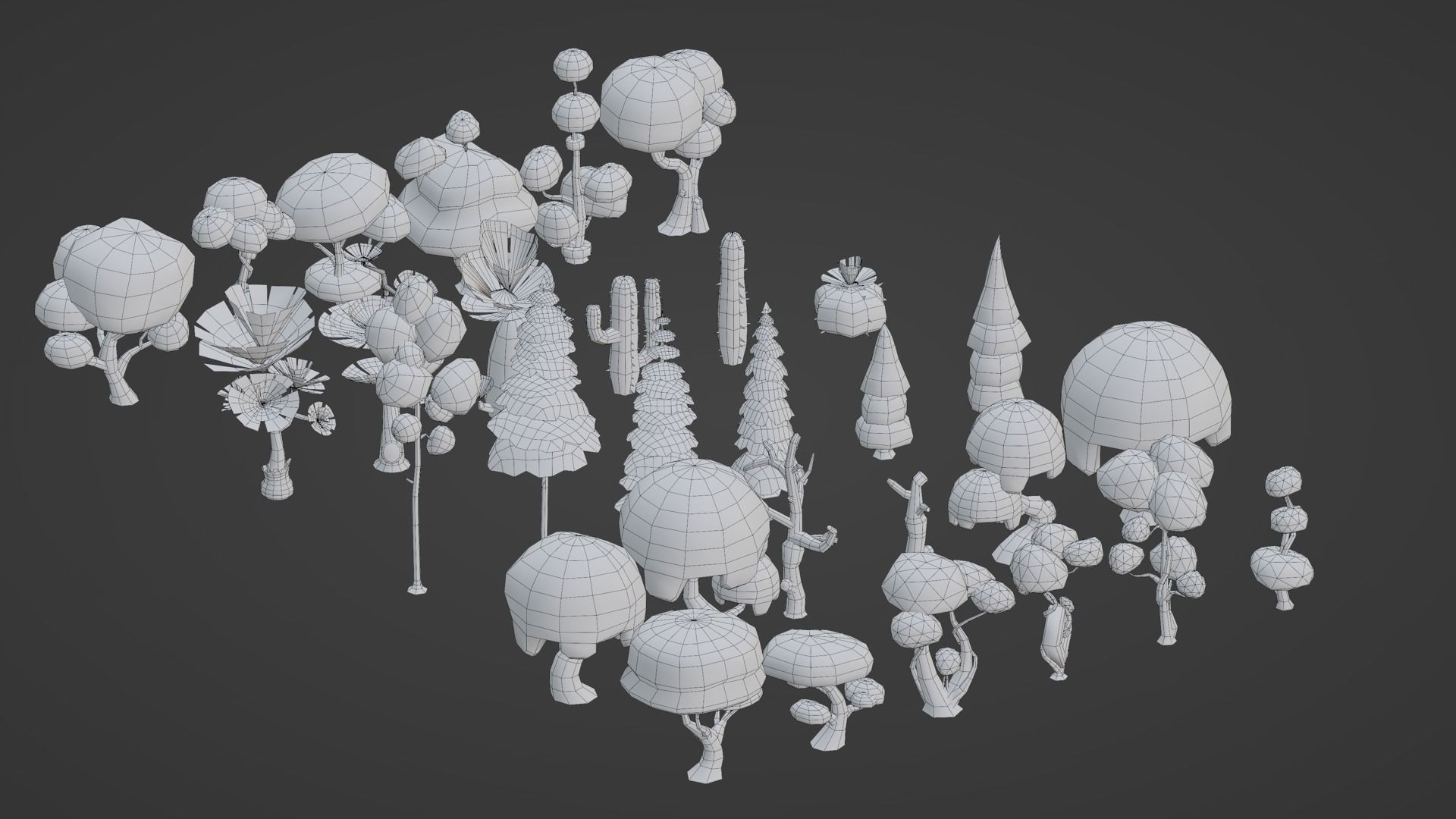 Stylized Tree Asset Pack Low-poly 3D model_13