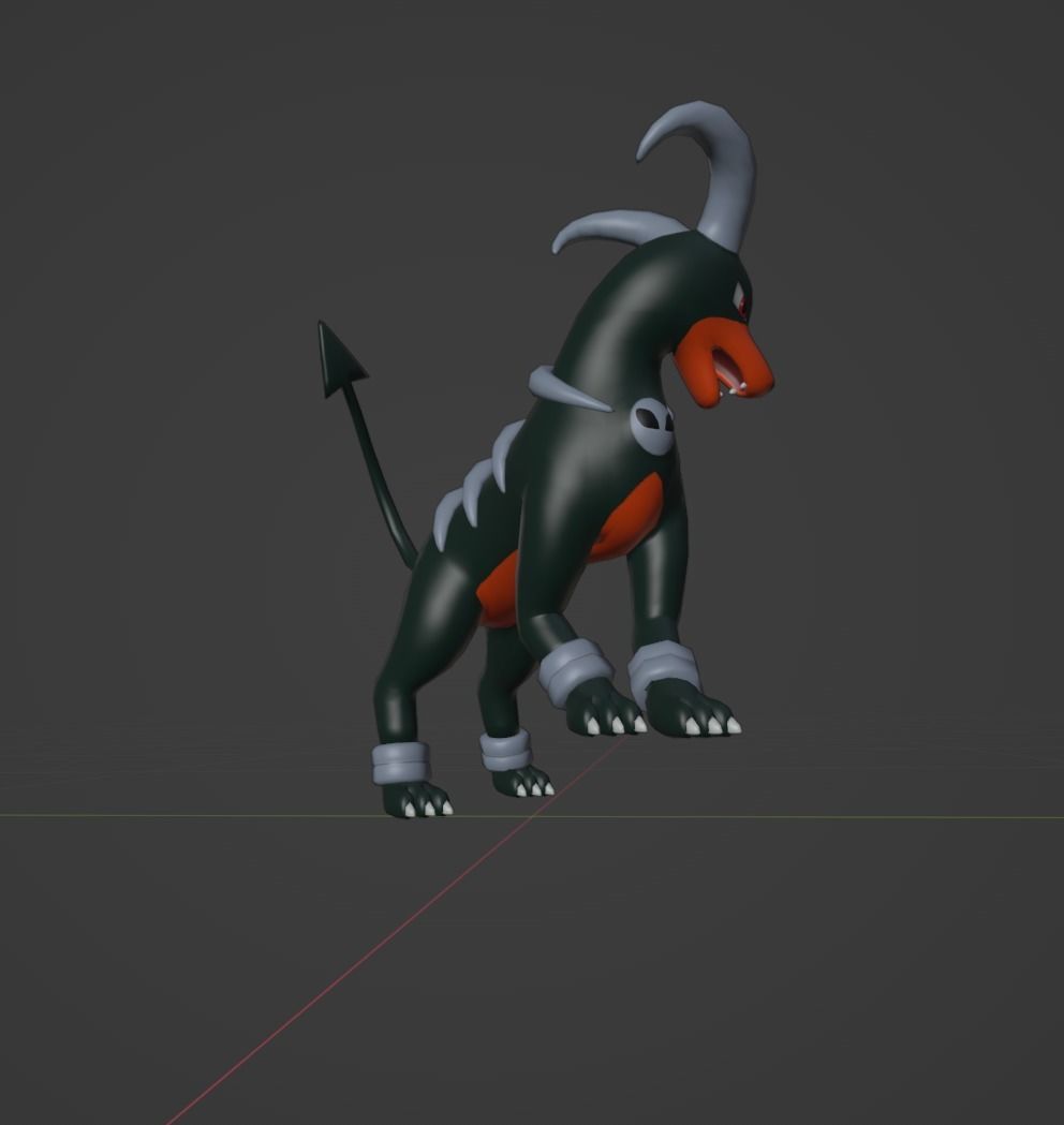 Houndour Houndoom and mega Houndoom 3D print model_7