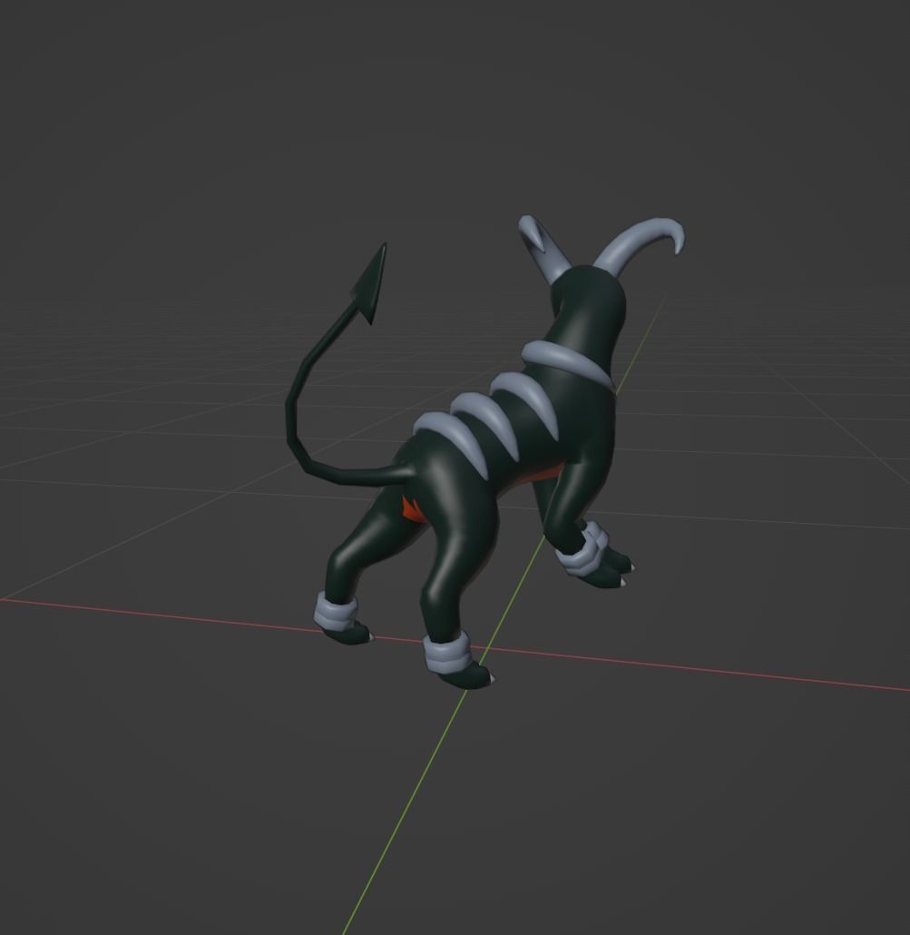 Houndour Houndoom and mega Houndoom 3D print model_6