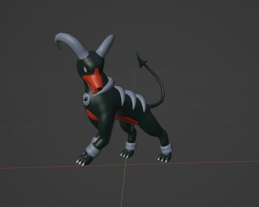 Houndour Houndoom and mega Houndoom 3D print model_4