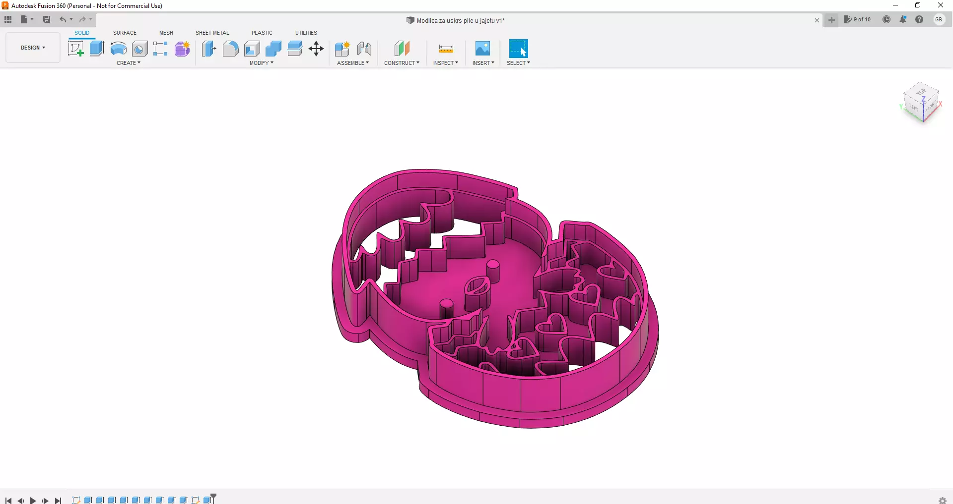 Easter cookie cutter chicken in an egg 3D print model_0