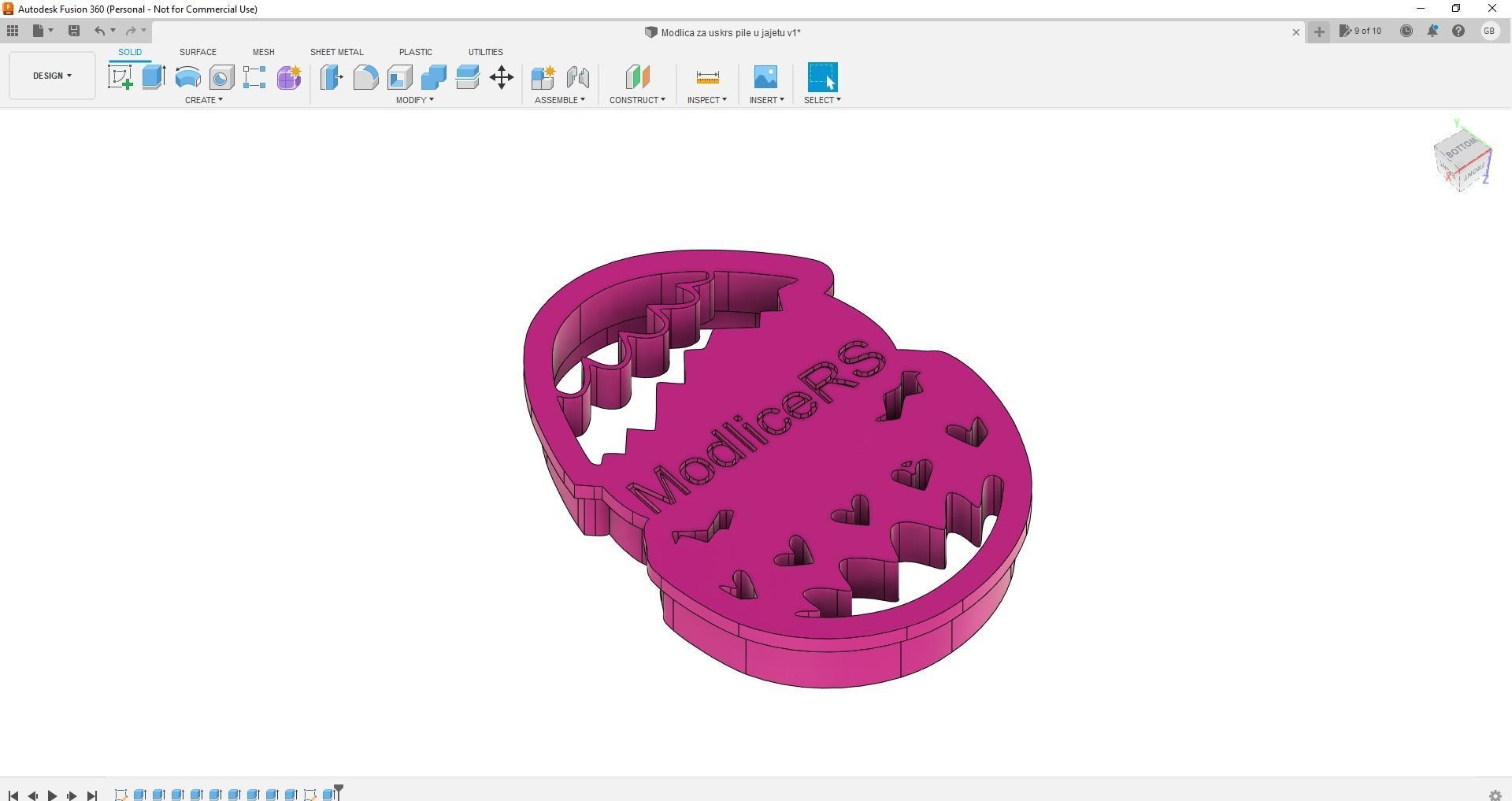 Easter cookie cutter chicken in an egg 3D print model_2
