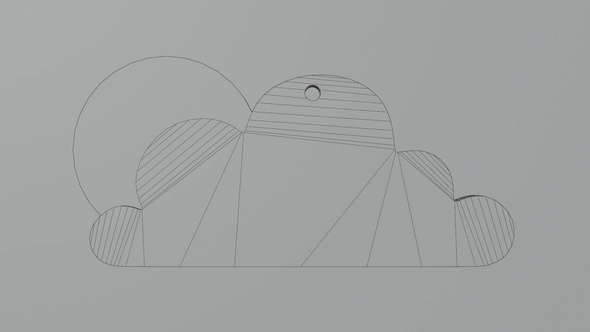 Sun behind a cloud earring 3D print model_3