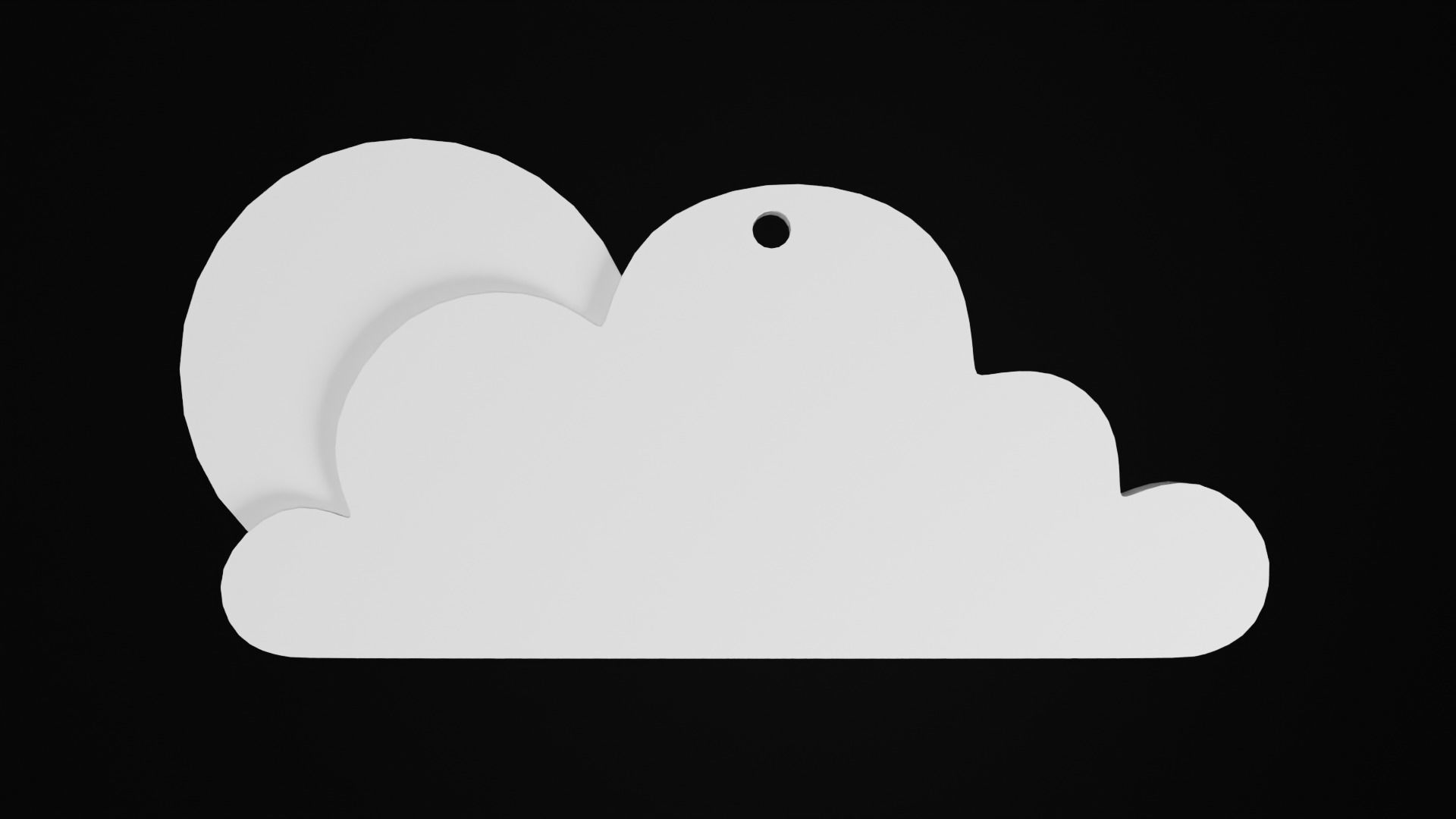 Sun behind a cloud earring 3D print model_1