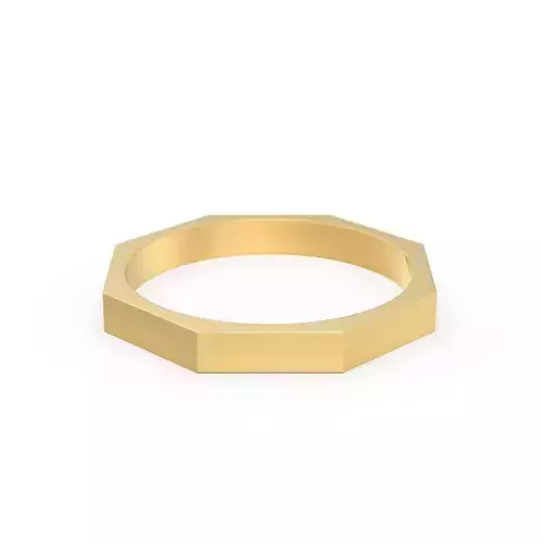 Octagon Gold Minimalist Ring Geometric Wedding Band