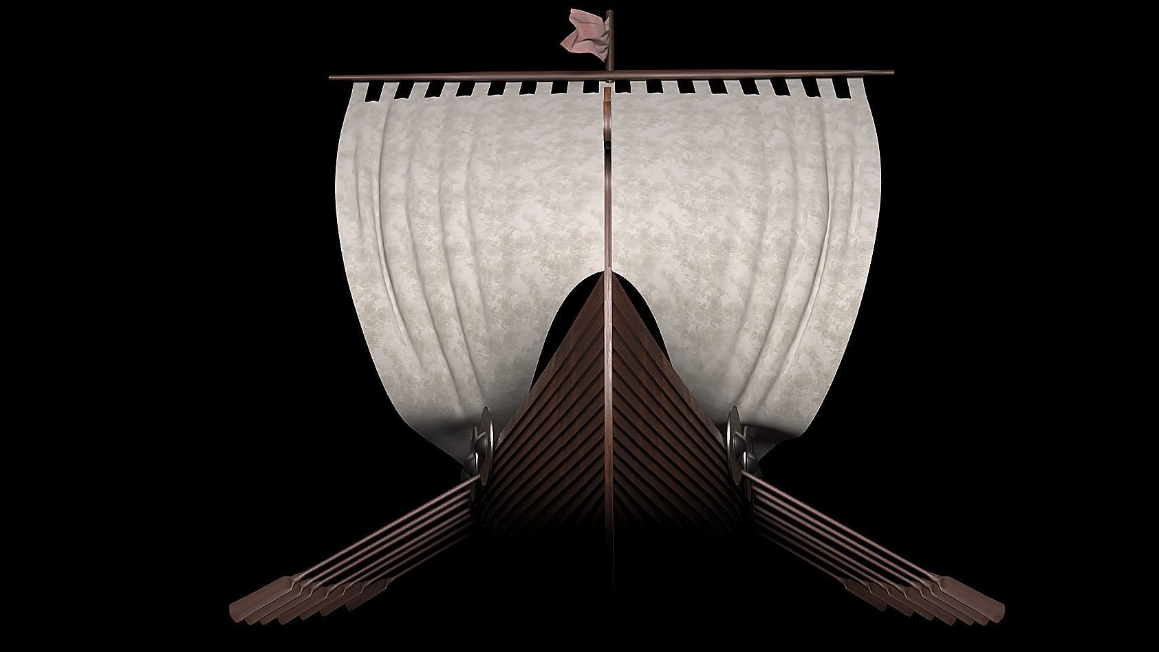 Drakkar viking ship 3D model_4