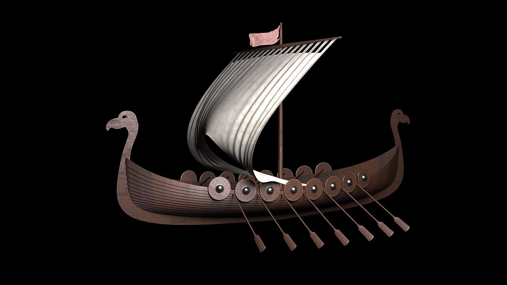 Drakkar viking ship 3D model_6