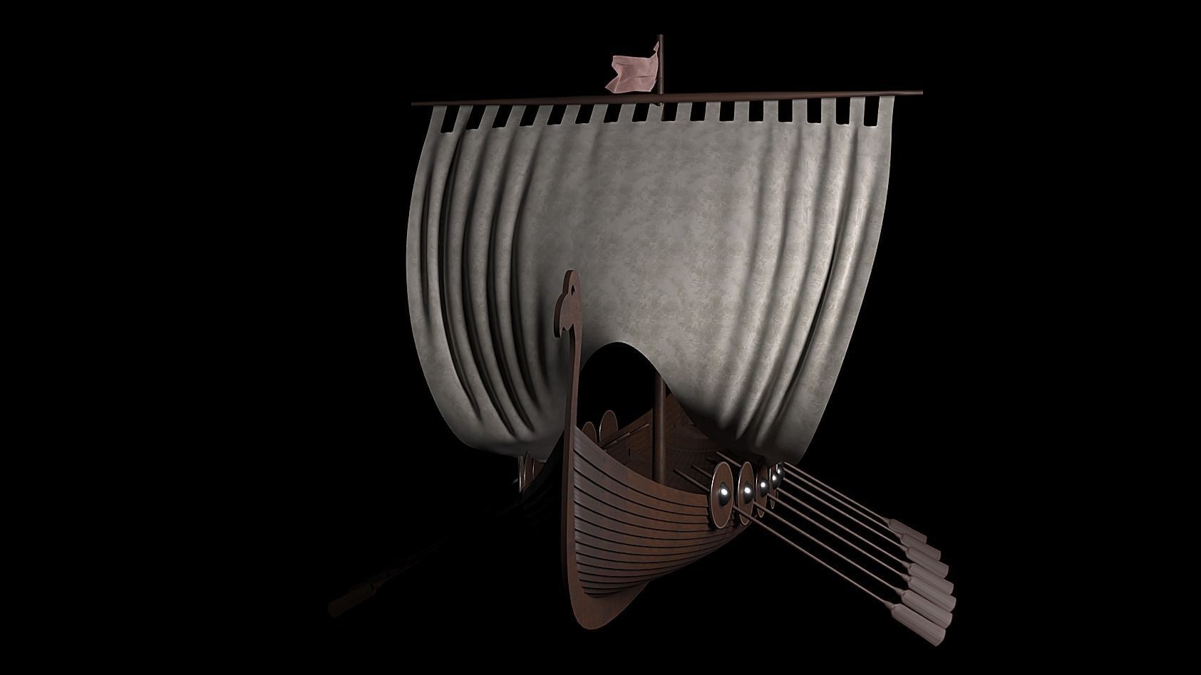 Drakkar viking ship 3D model_3