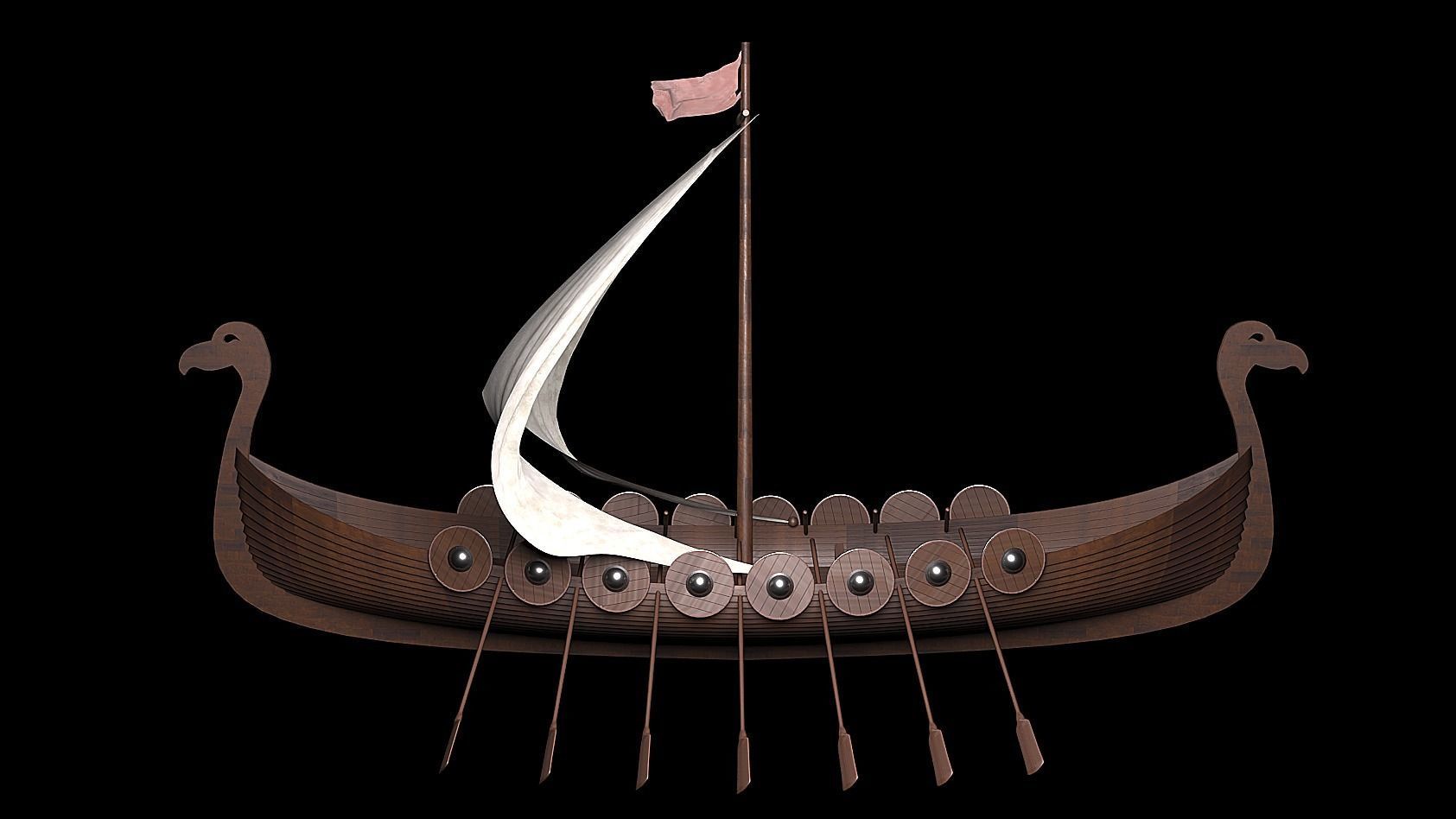 Drakkar viking ship 3D model_5