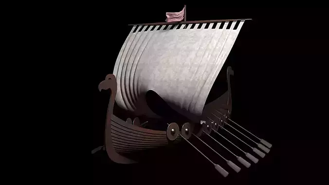 Drakkar viking ship 3D model